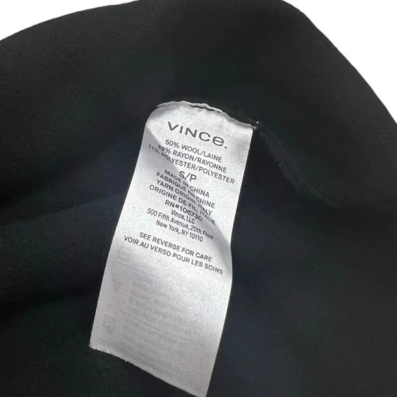 Vince Black Square Neck Wool Blend Knit Midi Tank Dress S - Picture 9 of 9